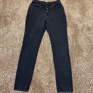 Black button fly jeggings stretch jeans Sz  9 EUC